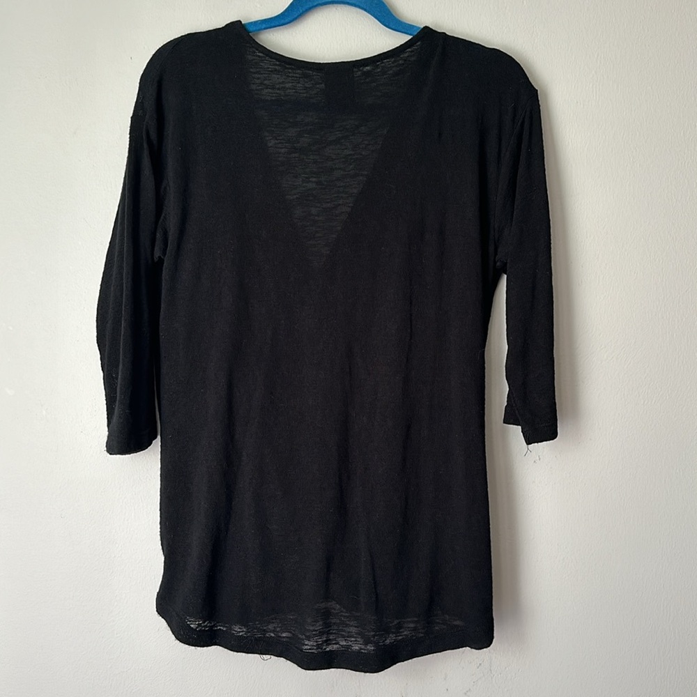 Bobeau Wrap Top Womens size M Black Deep V-Neck size M - Picture 5 of 8